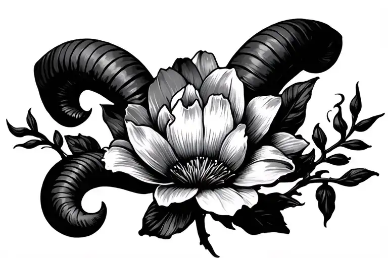 Flower With Aries Sign