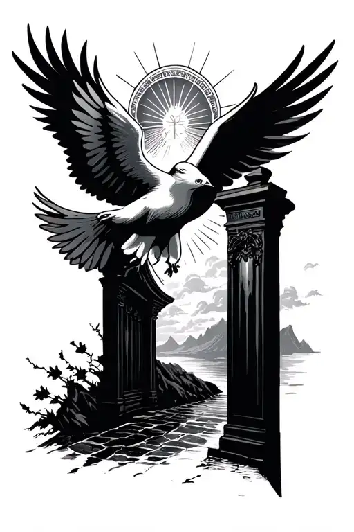 Heaven Gates With Flying Dove
