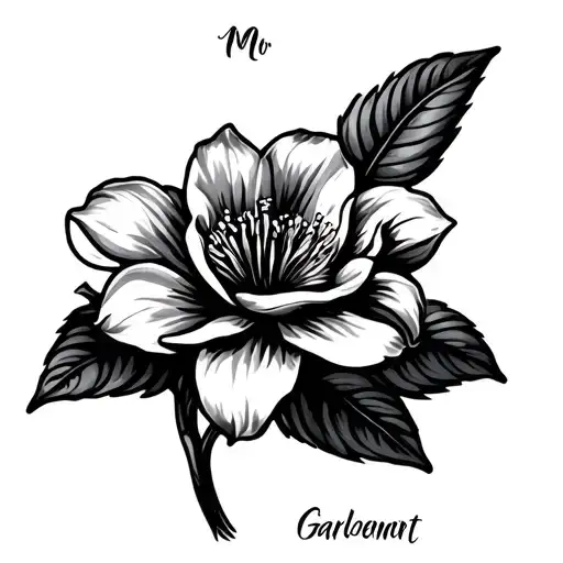 Gardenia Flower With Mom Written In The Stem