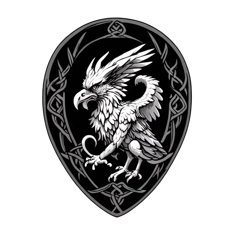 Old Celtic Griffin Protecting