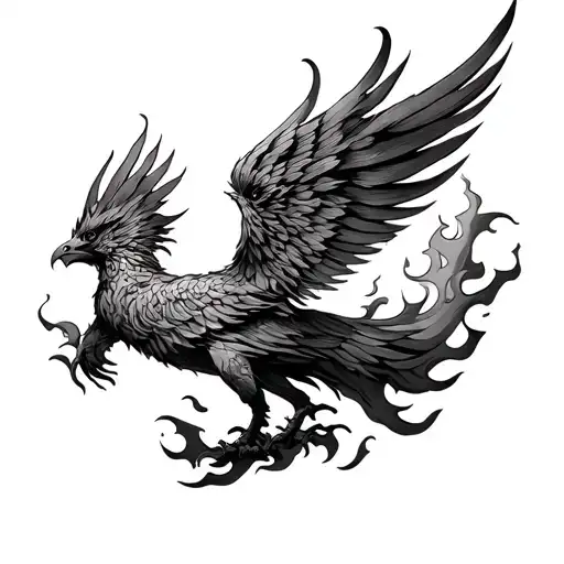 Phoenix Rising From Flames