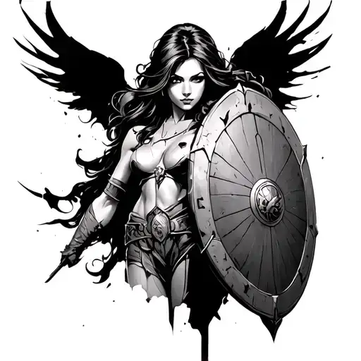 Spartin Lady With Broken Shield