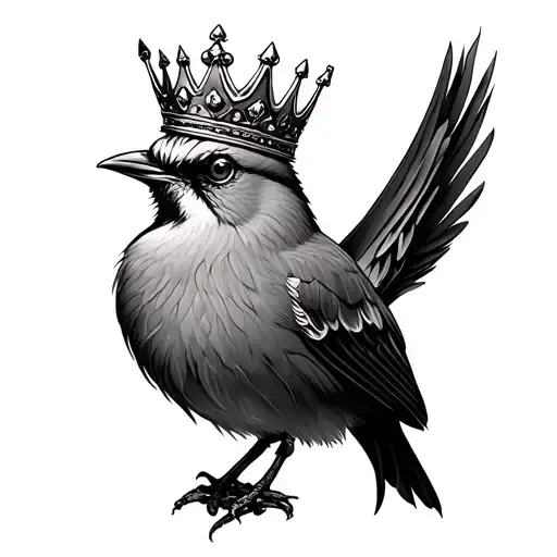 Wren Wearing Crown