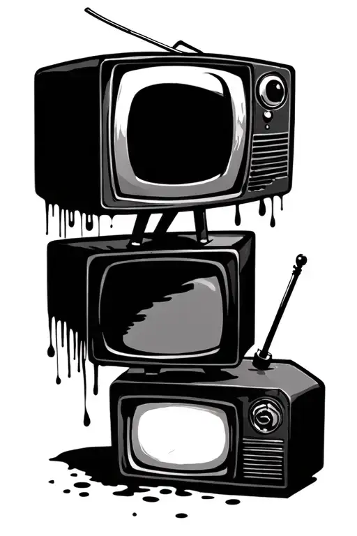 Retro Television Static Trippy Dripping