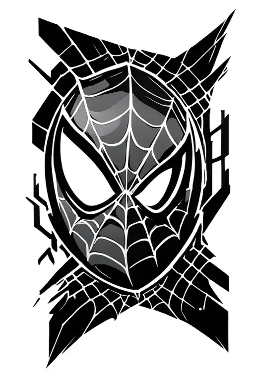 Simple Cyber Sigilism Tatto Of Spider-man's Symbol