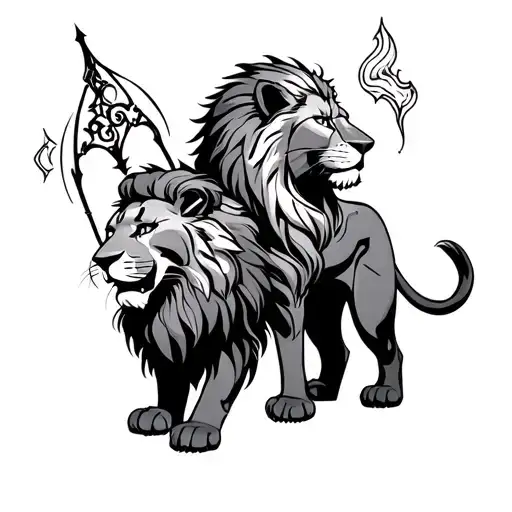 Archer And Lion Standing