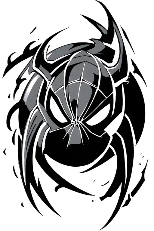 Simple Cyber Sigilism Tattoo Of Spider-man's Symbol