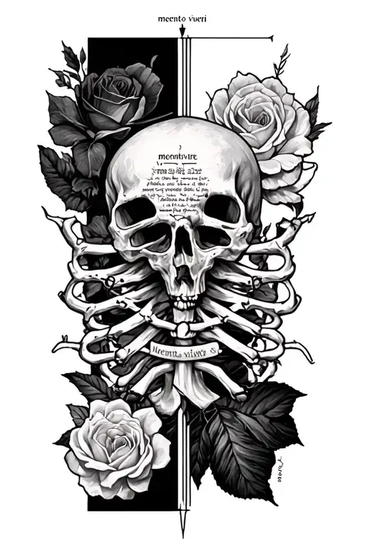 Lie Detector Arm Sleeve With Inscription Memento Vivere & Memento Mori On Both Sides Of The Line