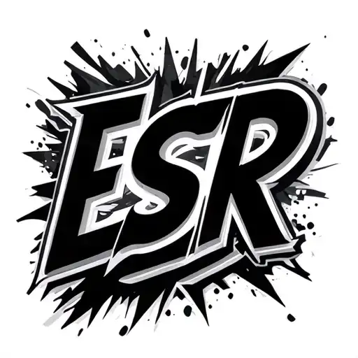 Esr With A Flash Behind It In A Clean Graffiti Style Text Art