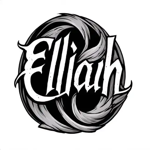 Elijah Name Tattoo With Shading