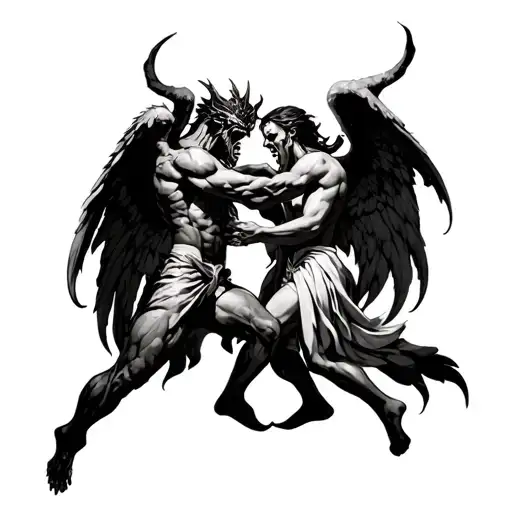 Demons And Angels Fighting