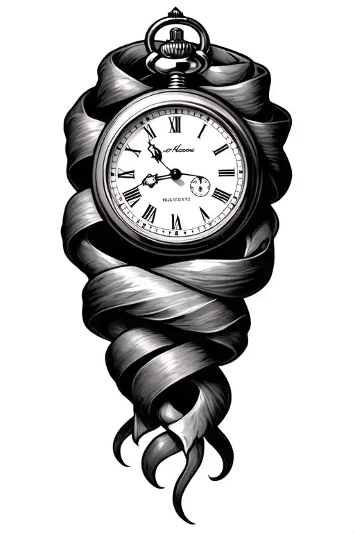 Pocket Watch Wraping Around Arm