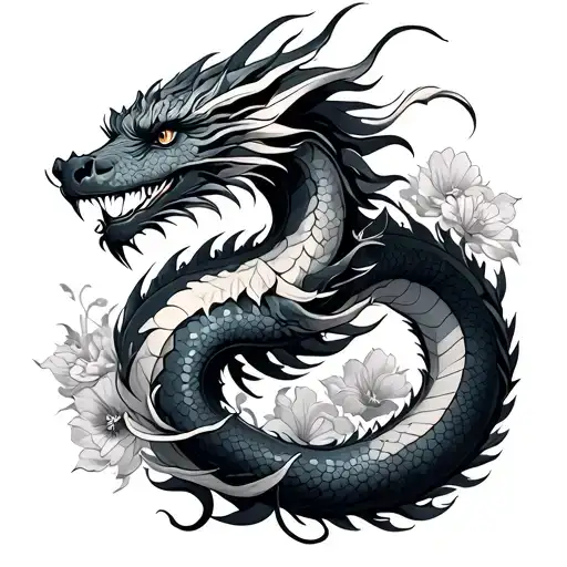 Floral Dragon Wrapped Loosely