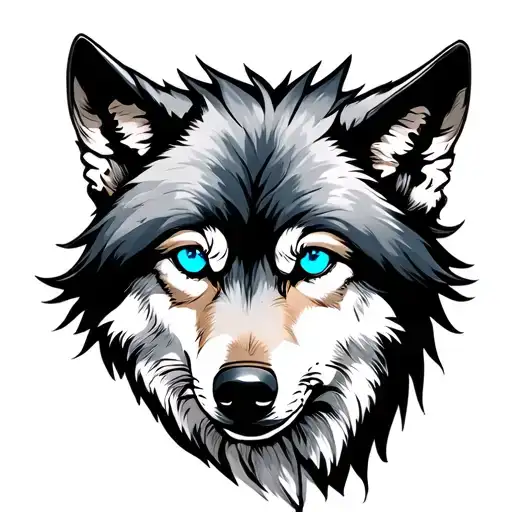 Wolf With Blue Eyes