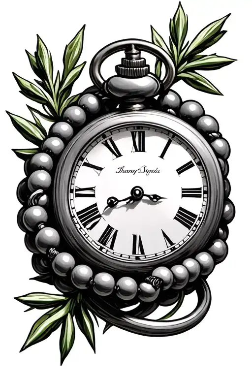 Pocket Watch Rosemary Beads Intertwined