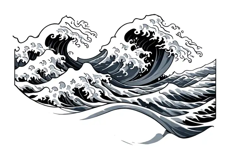 Japanese Waves Forming The Shape