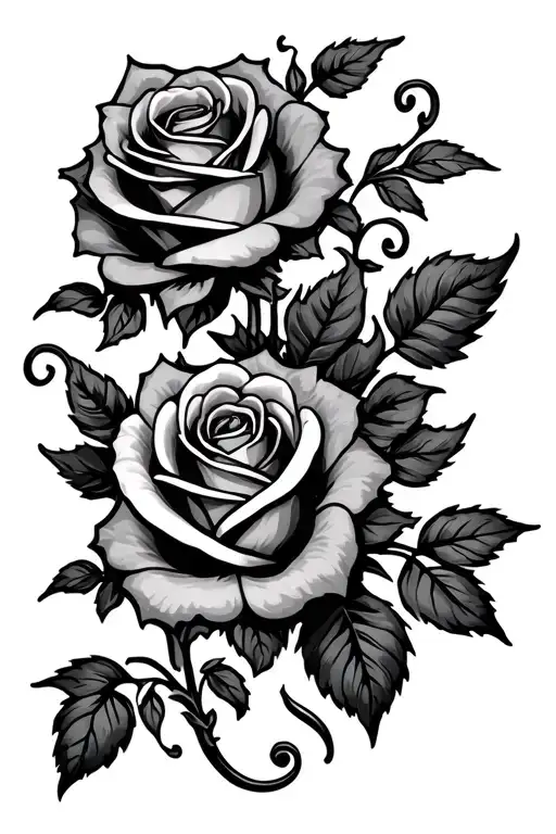 Two Roses And Vines