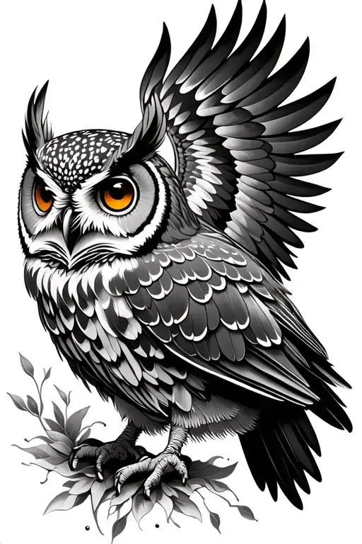 Mandala Owl Outstretched Wings