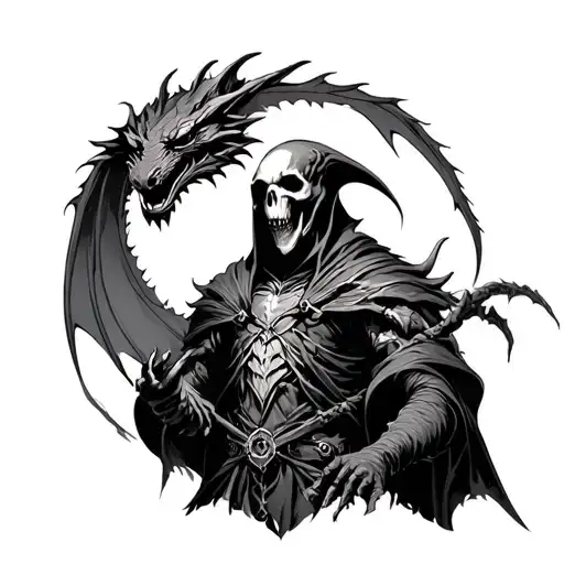 Reaper And A Dragon Behind Him