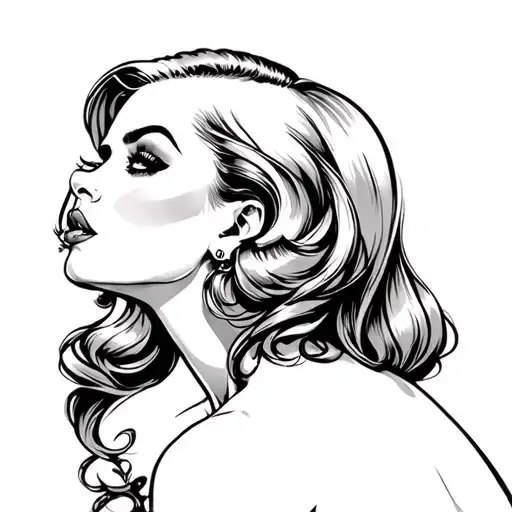 Pin Up Girl Side Profile