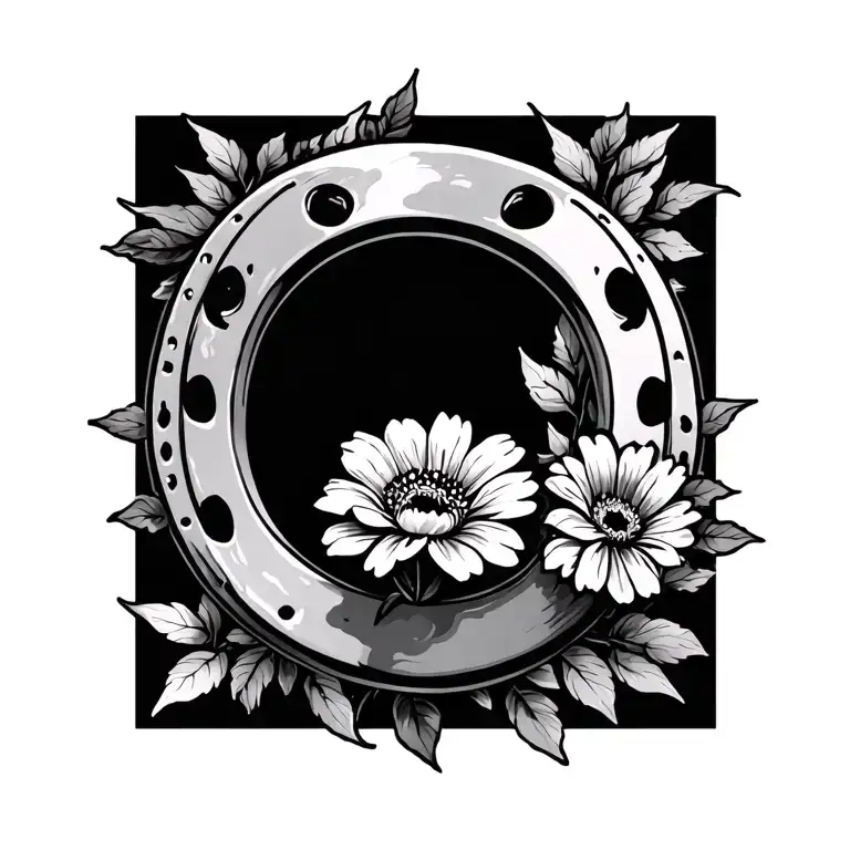 Horseshoe And Flower Blooming Flowers