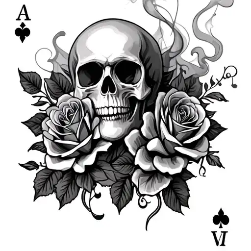 Skulls Cards Roses Smoke