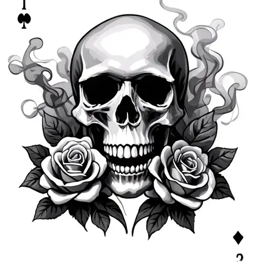 Skulls Cards Roses Smoke