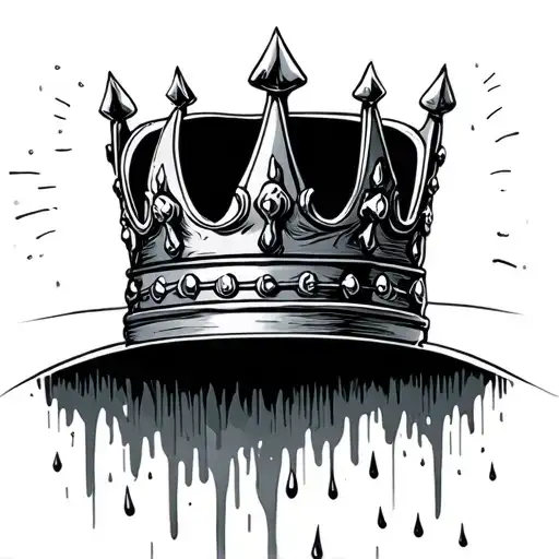 A King's Crown With Light Shining Out Of The Top And Rain Falling Out Of The Bottom