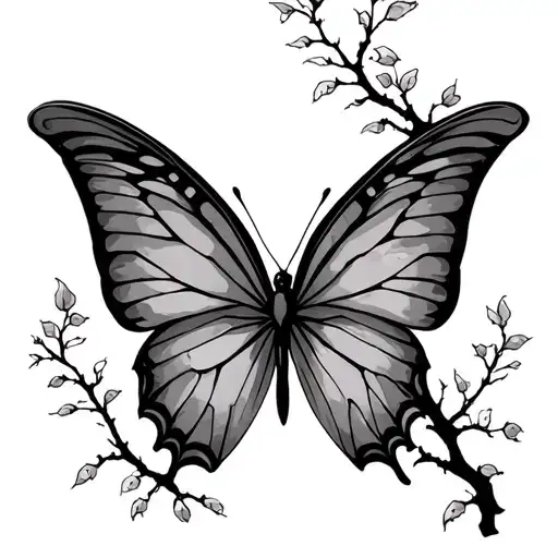 Butterfly With Tree Branch Wings