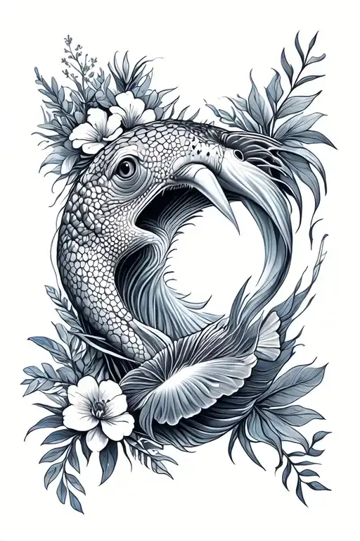 Organic Ocean Animals And Flora Knee Framing