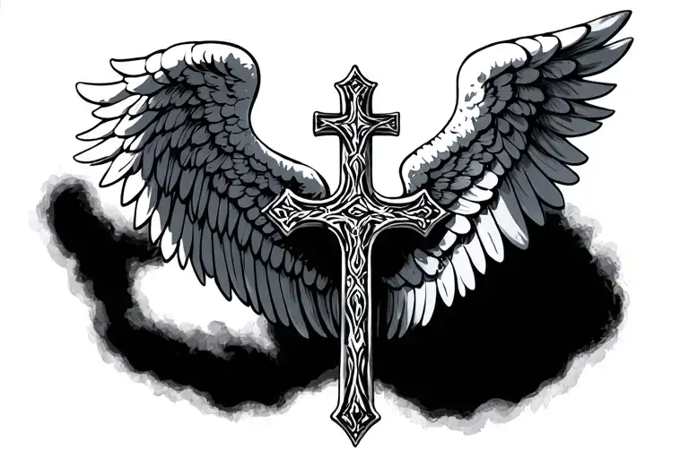Cross With Angel Wings