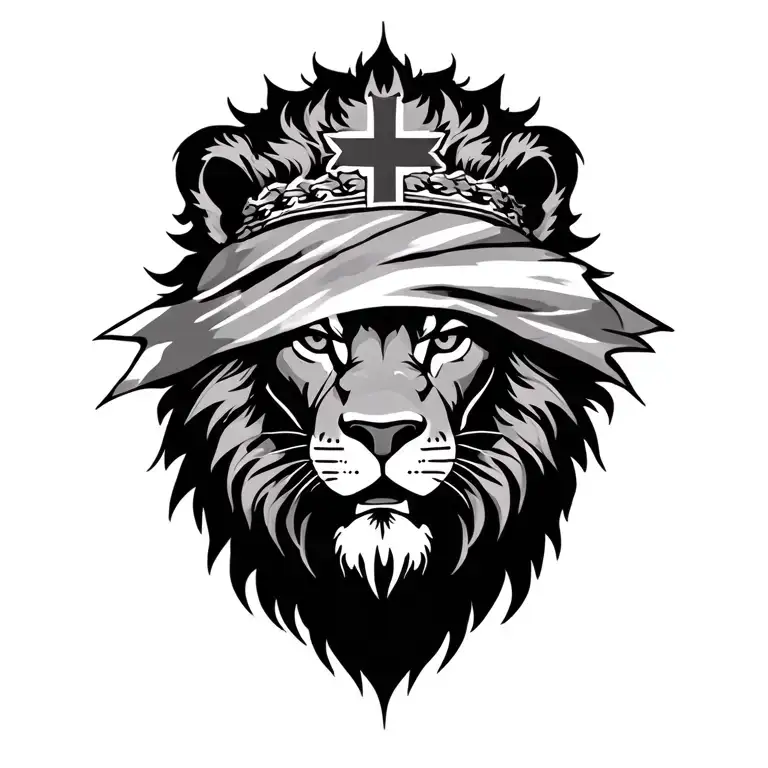 Lion With St George's Cross Bandana