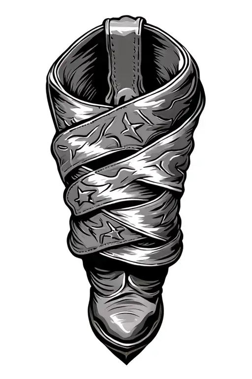 Women's Silhouette Wrapped Around A Men's Cowboy Boot