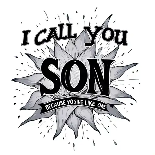 I Call You Son Because You Shine Like One