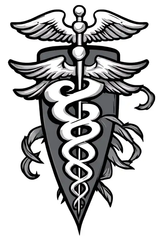 Pennant Depicting The Emblem Of Medicine