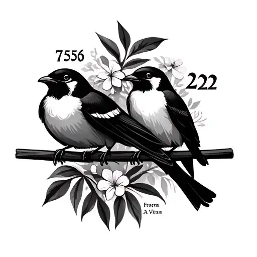 Design A Tattoo That Incorporates Jamaican Three Little Birds And Date 7-25-22