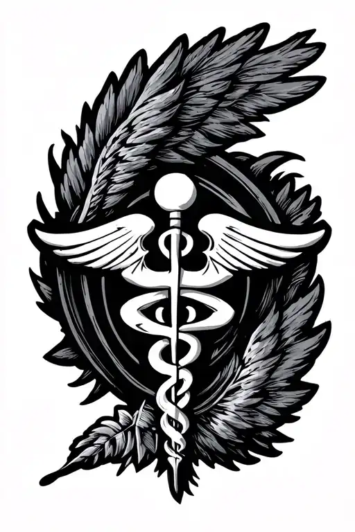 Pennant Depicting The Emblem Of Medicine