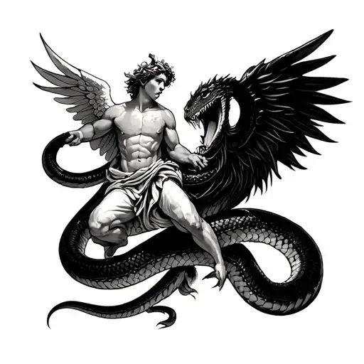 Saint Michael Vs Giant Snake