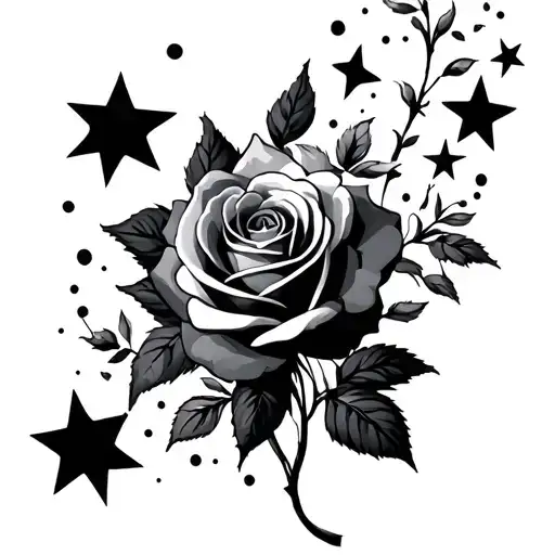 Roses And Stars Scattered