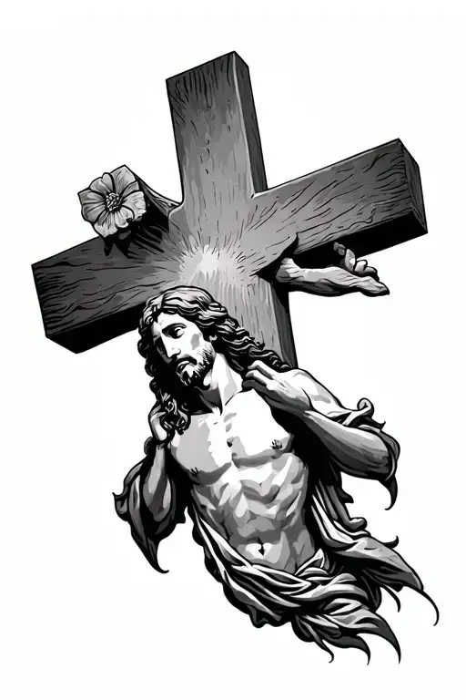 Cross With Jesus Thrown