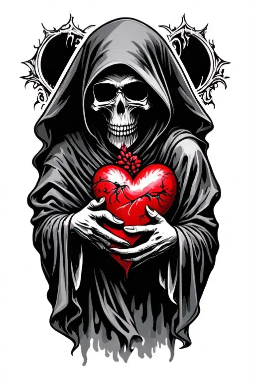 Grim Reaper Holding Heart
