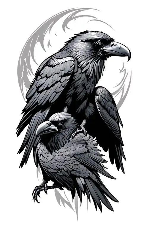 Norse Ravens Perched
