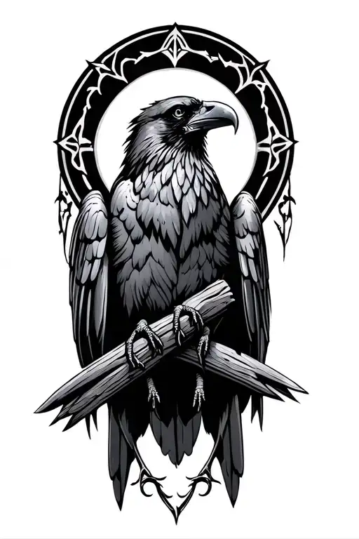 Norse Ravens Perched