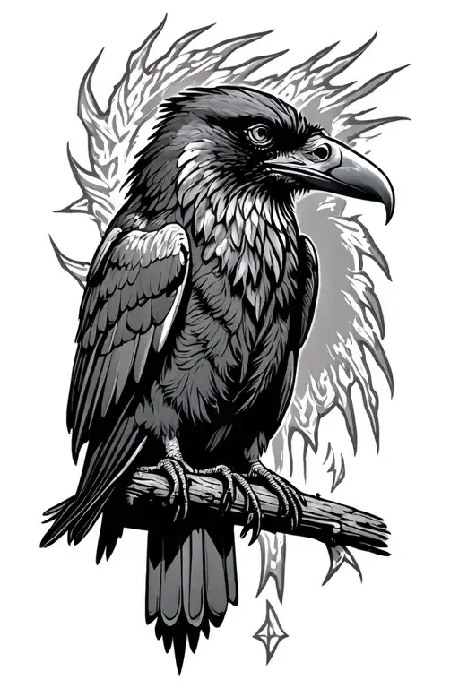 Norse Ravens Perched
