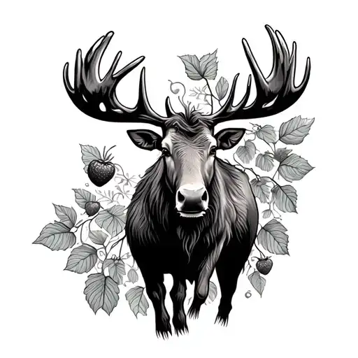 Moose And Strawberry Vine