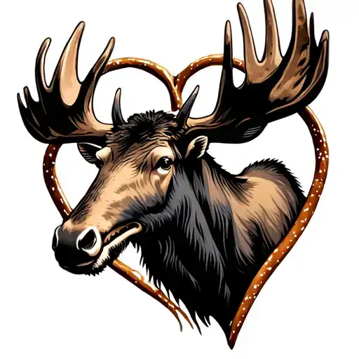 Moose And Pretzel Heart Shape