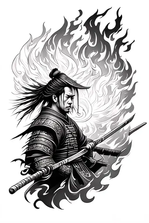 Samurai And Fire