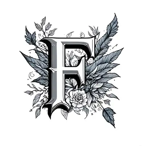 Harry Potter Themed Letter F Simple Line Drawing Small Tatto