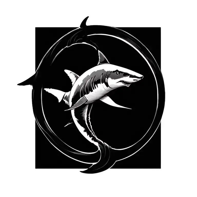 Semicolon With Shark As The Coma Symbol Intertwined
