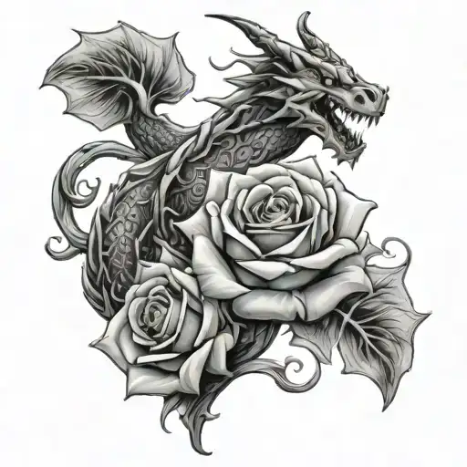 Dragon Rose Intertwined